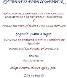 Menú de Reyes en el Café del Sur (domingo, 6)