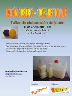 Taller de elaboración de jabón casero (martes, 15)