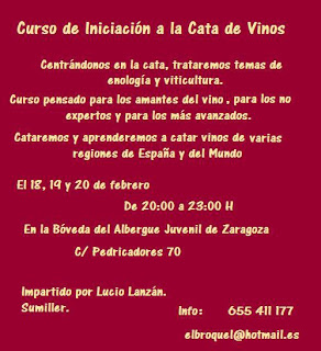 Curso de cata de vinos (del 18 al 20 de febrero)