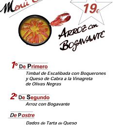 Menú con bogavante (marzo)