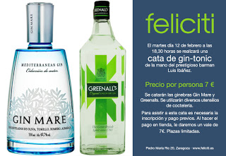 Cata de gin-tonic en Feliciti (martes, 12)