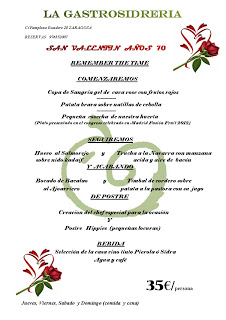 Menú de san Valentín en la Gastrosidrería (del 14 al 17)