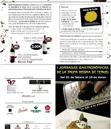 Primeras Jornadas Gastronómicas de la Trufa Negra de la provincia de Teruel (hasta el 10 de marzo)