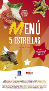 Certamen de restaurantes Menú 5 estrellas (del 21 de marzo al 28 de abril)