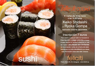 Taller de cocina japonesa en Feliciti (martes, 19)