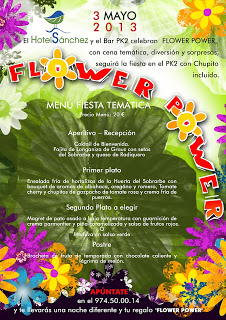 Cena temática Flower Power en Aínsa (viernes, 3)