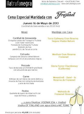 Cena maridada con Cava Freixenet en La Trufa Negra, 16 de mayo