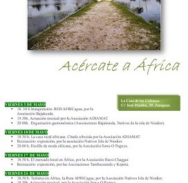 Conociendo África a través de la ONG Africagua y CERAI. 10, 17 y 24 de mayo)