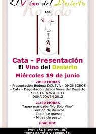 Cata de vinos y tapas (miércoles, 19)