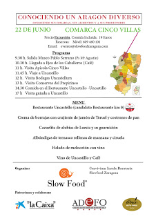 Excursión Slow Food a las Cinco Villas (sábado, 22)