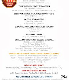 Menú degustación Fiestas del Pilar en Meccano (del 4 al 13 de octubre)