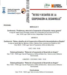 Jornadas de Reflexión: “Retos y Desafíos de la Cooperación para el Desarrollo” (del 11 al 13)