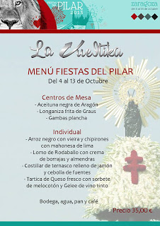 Menú del Pilar en La Vueltika (del 4 al 13 de octubre)