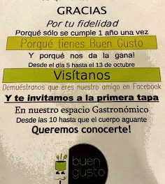 Tapas en Buen Gusto (del 5 al 13 de octubre)