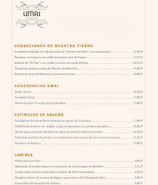 Nueva carta en el restaurante Umai