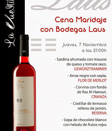 Cena maridaje con Bodegas Laus en La Vueltika (jueves, 7)