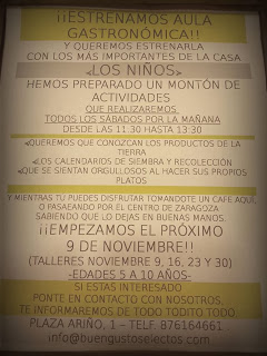 Aula gastronómica para niños en Buen Gusto (sábados de noviembre)