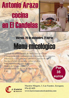 Antonio Arazo cocina las setas en El Candelas (viernes, 29)