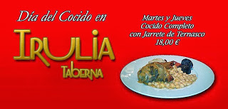 Cocido con jarrete de ternasco en la Taberna Irulia (martes y jueves de invierno)