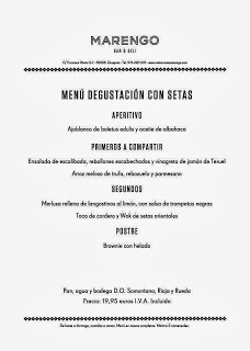 Menú degustación con setas (noviembre)