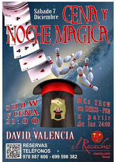 Cena y magia (sábado, 7 de diciembre)