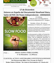 Exhibición de la película “Slow Food Story” y fiesta-tapeo (martes, 17)