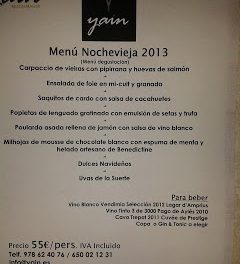 Menú de nochevieja (martes, 31)