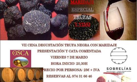 Cena maridada vino y trufa (viernes, 7)