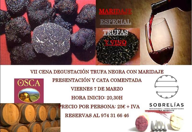 Cena maridada vino y trufa (viernes, 7)