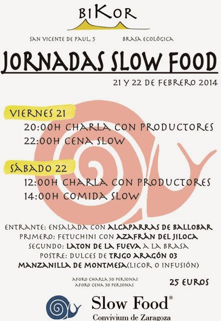 Jornadas Slow Food en el Bikor (viernes y sábado, 21 y 22)