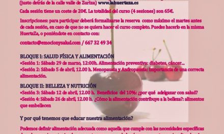 Taller Soy lo que como ¿y qué como? (días 29 de marzo, 5, 12 y 26 de abril)