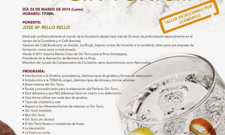 Taller sobre el Gin Tonic (lunes, 24)