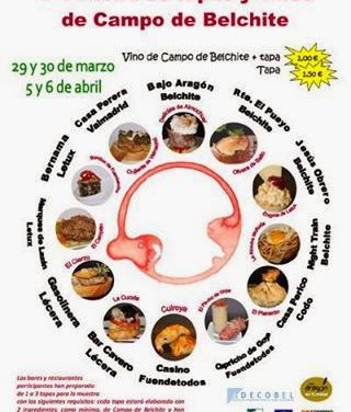 I Muestra de tapas y vinos de la comarca de Belchite (29 y 30 de marzo; 5 y 6 de abril)