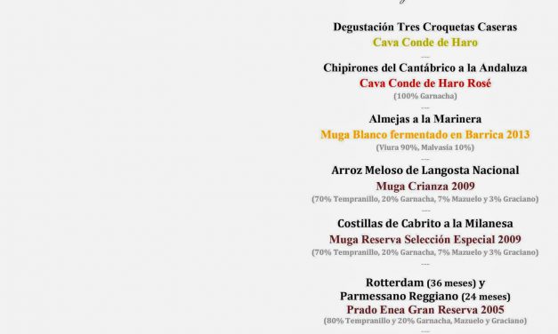 Cena cata maridada con Bodegas Muga en LosCabezudos (miércoles, 9)
