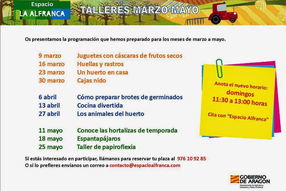 Taller infantil Los animales del huerto (27 de abril)