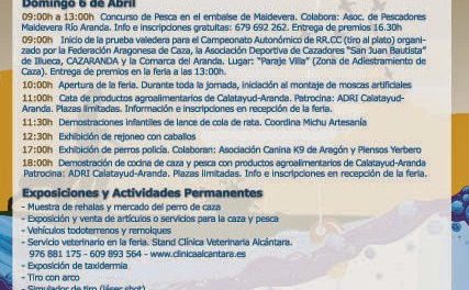 Feria de caza, pesca y turismo en Illueca (días 5 y 6 de abril)