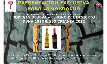 Presentacion del vino del desierto en La Garnacha (jueves, 15)