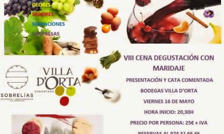 VIII Cena Maridaje con Vinos de Bodegas Villa D’Orta, (viernes 16)