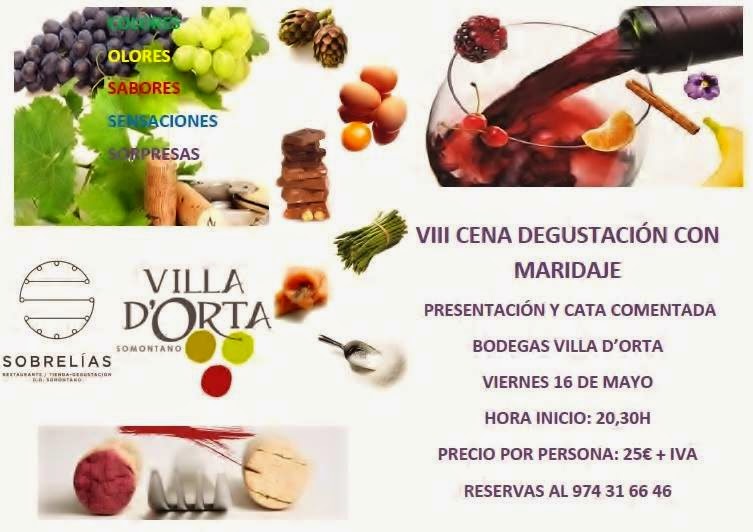 VIII Cena Maridaje con Vinos de Bodegas Villa D’Orta, (viernes 16)
