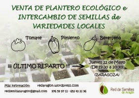 Última venta de plantero ecológico e intercambio de semillas (22 de mayo)