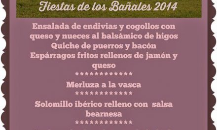 Menú de Uncastelo para las Fiestas de los Bañales 2014 (sábado 24 y domingo25)