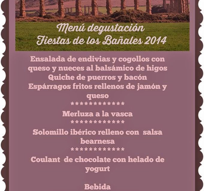 Menú de Uncastelo para las Fiestas de los Bañales 2014 (sábado 24 y domingo25)