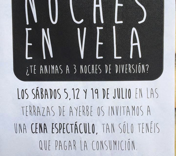 Cenas con espectáculo en las terrazas de Ayerbe (sábados 5, 12 y 19)