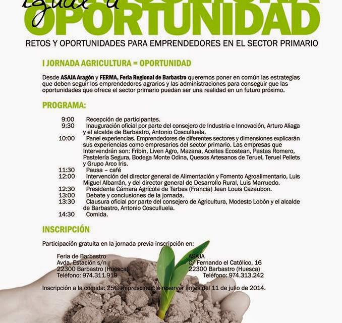 I Jornada Agricultura igual a oportunidad (viernes 18)