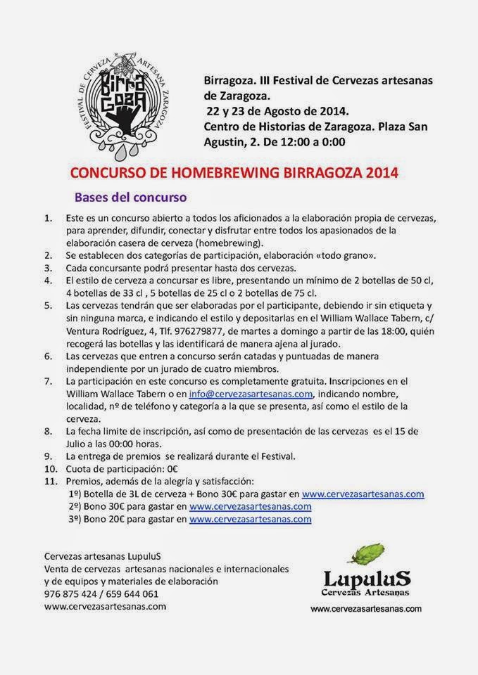 Concurso de homebrewning Birragoza (hasta el 15 de julio)