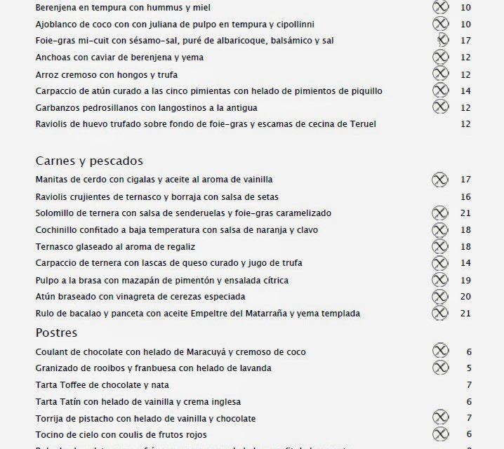 Carta de verano en La Alquería
