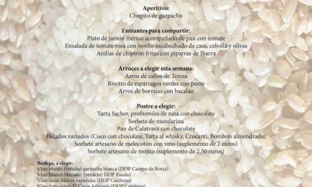 Menú arroces (Brazal) de verano en El candelas (hasta el sábado, 27)