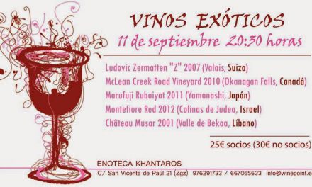 Cata de vinos exóticos (jueves, 11)