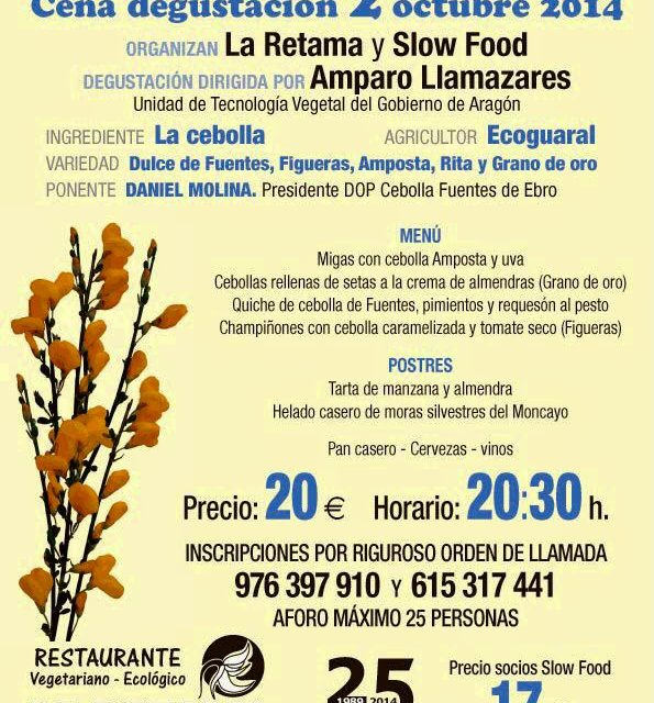 Cena degustación La Cebolla, por Slow Food en La Retama (jueves, 2)