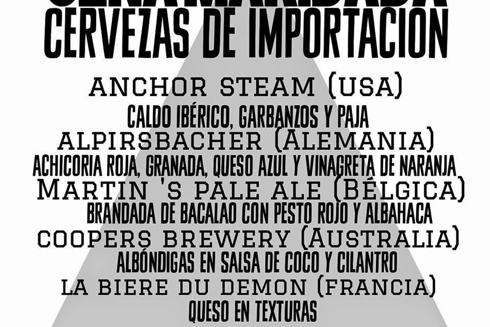 Cena maridada con cervezas de importación en Buen Gusto (jueves, 6 de noviembre)